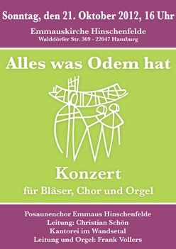 Alles was Odem hat - Konzert für Bläser, Chor und Orgel