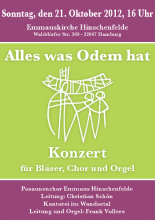 21.10.12 Konzert mit Kantorei "Alles was Odem hat" 